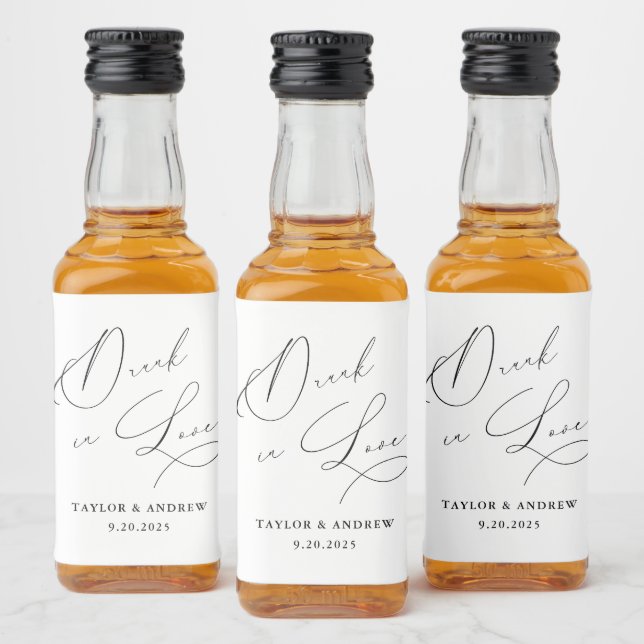 Etiqueta Para Botella De Licor Borracho Enamorado Frasco De Vino Boda Blanco Y Ne (Botellas)