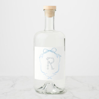Etiqueta Para Botella De Licor Botella de monograma acuarela REFRIGERADOR DE LATA