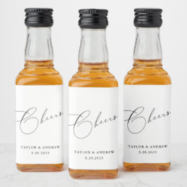 Etiqueta Para Botella De Licor Botella de vino Boda blanco y negro