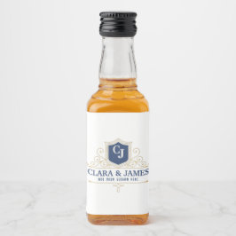 Etiqueta Para Botella De Licor Bride And Groom Monogram Names Elegant Weeding