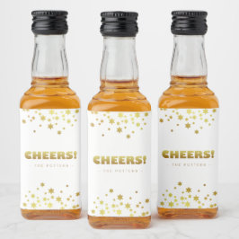 Etiqueta Para Botella De Licor Brindis | Divertidas Mini Estrellas Blancas y Dora