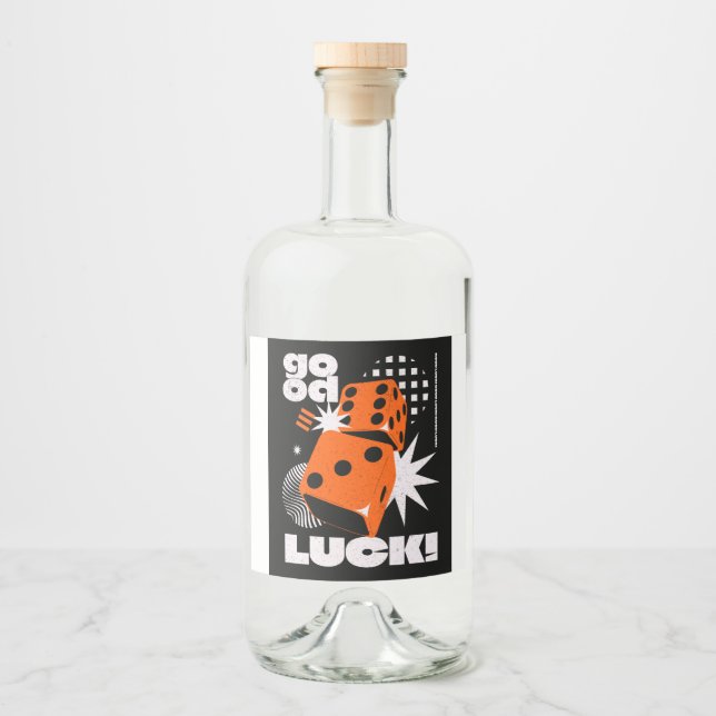 Etiqueta Para Botella De Licor Buena suerte (Anverso)
