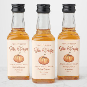 Etiqueta Para Botella De Licor Caer Calabaza Baby Shower Pop it cuando sale