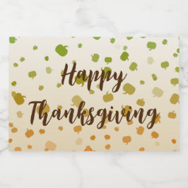 Etiqueta Para Botella De Licor Calabazas de Acción de Gracias