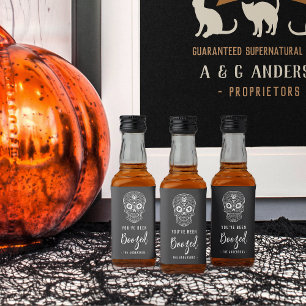 Etiqueta Para Botella De Licor Calavera Skull Te han enganchado Halloween