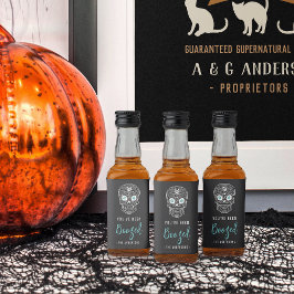 Etiqueta Para Botella De Licor Calavera Skull Te han enganchado Halloween
