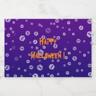 Etiqueta Para Botella De Licor Calaveras de Halloween