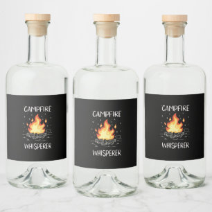 Etiqueta Para Botella De Licor Campfire de campamento