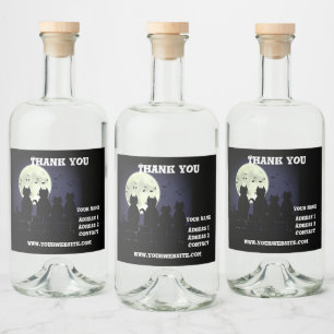 Etiqueta Para Botella De Licor caterwauling, gatos a la luz de la luna. Personali
