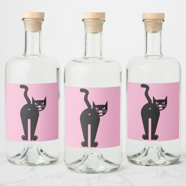 Etiqueta Para Botella De Licor Cattitude  (Botellas)