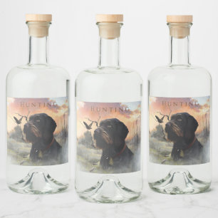 Etiqueta Para Botella De Licor Caza de Woodcock con puntero de hilo alámbrico ale