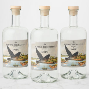Etiqueta Para Botella De Licor Cazar El Pájaro Más Rápido - El Snipe