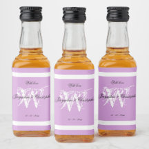 Chic Monograma Blanco Nombres Mauve Mini Licor