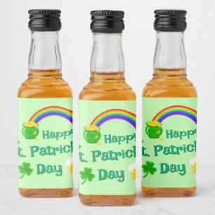 Etiqueta Para Botella De Licor Chismosa del Día de San Patricio de Knot de oro ce