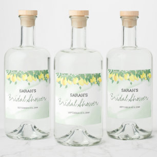 Etiqueta Para Botella De Licor Citrus Limón Escritura Informal Personalizada