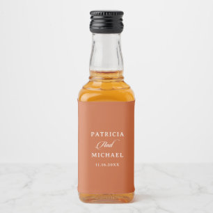 Etiqueta Para Botella De Licor Clásico Chic Terracota Caligrafía Boda