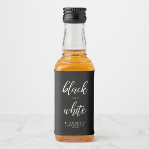 Etiqueta Para Botella De Licor Clásico, negro y blanco