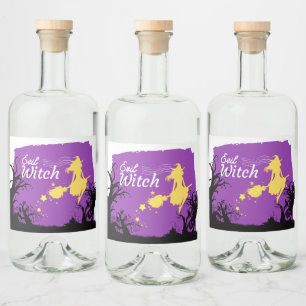 Etiqueta Para Botella De Licor Colección de sellos de Halloween "Bruja malvada"