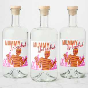 Etiqueta Para Botella De Licor Colección de sellos de Halloween "Mummy Unleashed"