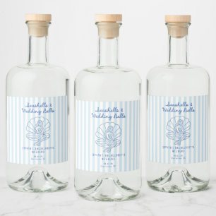 Etiqueta Para Botella De Licor Conchas marinas y campanas de boda Despedida de so