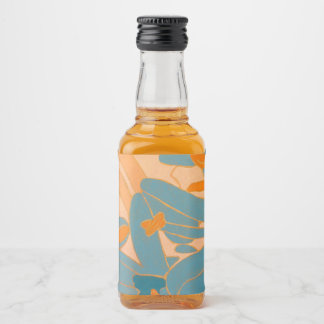 Etiqueta Para Botella De Licor Contemporary Leaf Design in Peach