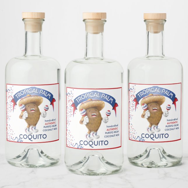 Etiqueta Para Botella De Licor Coquito Coconut Maracas (Botellas)
