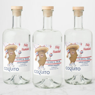 Etiqueta Para Botella De Licor Coquito Coconut Maracas