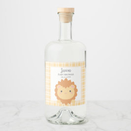 Etiqueta Para Botella De Licor Cubo de león de bebé pequeño género Baby Shower ne