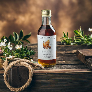 Etiqueta Para Botella De Licor Cumpleaños con Cóctel "Old Fashioned"