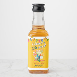 Etiqueta Para Botella De Licor Custom 50th Birthday Tequila Margarita Fiesta