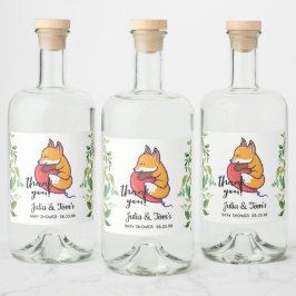 Etiqueta Para Botella De Licor Cute Fox Gracias Baby Shower