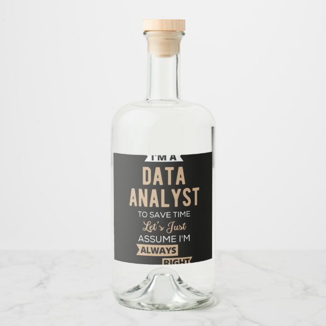 Etiqueta Para Botella De Licor Data Analyst (Anverso)