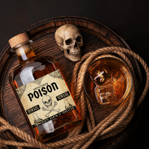Etiqueta Para Botella De Licor Decoración de veneno de Halloween, botella con eti