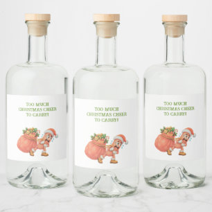 Etiqueta Para Botella De Licor ¡Demasiada alegría navideña para cargar! Salami