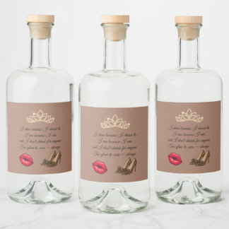 Etiqueta Para Botella De Licor Demasiado Glam para Preocuparse – Frase Chic