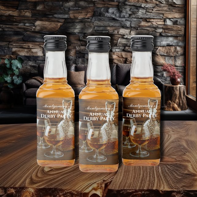 Etiqueta Para Botella De Licor Derby Fiesta Mini, detractor de Whiskey (Whiskey Decanter Derby Party Mini Liquor Bottle Labels)