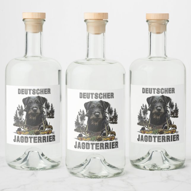 Etiqueta Para Botella De Licor Deutscher Jagdterrier (Botellas)
