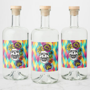 Etiqueta Para Botella De Licor Dia de Muertos Day del personalizado muerto del