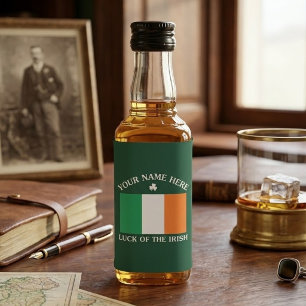 Etiqueta Para Botella De Licor Día de San Patricio Bandera de Irlanda Nombre Pers