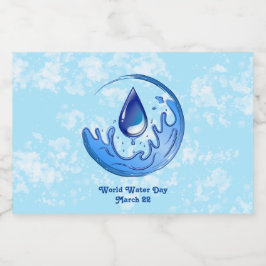 Etiqueta Para Botella De Licor Día Mundial del Agua Salvar el Agua Salvar la Tier