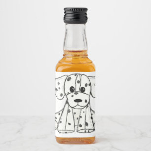 Etiqueta Para Botella De Licor Dibujo de perro de peluche dálmata contorno simple