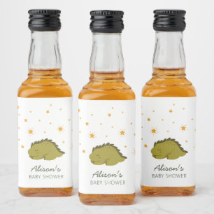 Etiqueta Para Botella De Licor Dinosaurio Verde Estrella de Twinkle Género Mini 