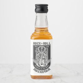 Etiqueta Para Botella De Licor Diseño de rock de guitarra