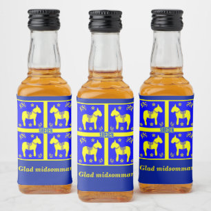 Etiqueta Para Botella De Licor diseño escandinavo,Personalized Glad midsommar