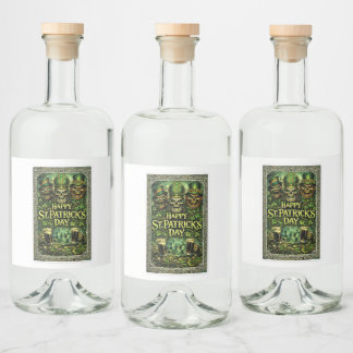 Etiqueta Para Botella De Licor Diseño espeluznante y oscuro del día de San Patric