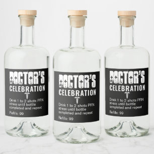 Etiqueta Para Botella De Licor Divertida celebración del Médica de Recetas