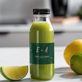 Etiqueta Para Botella De Licor Dorado verde rico