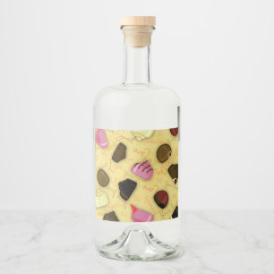 Etiqueta Para Botella De Licor Dulce San Valentín - Patrón de dulces del día de S