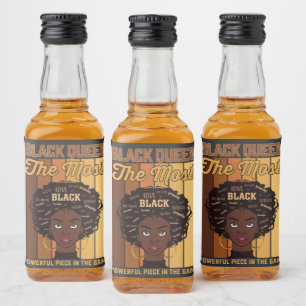 Etiqueta Para Botella De Licor El Chica negro de Melanin el 10 de junio más poder