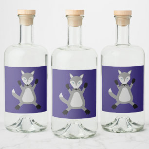 Etiqueta Para Botella De Licor El espeluznante Lobo de Halloween
